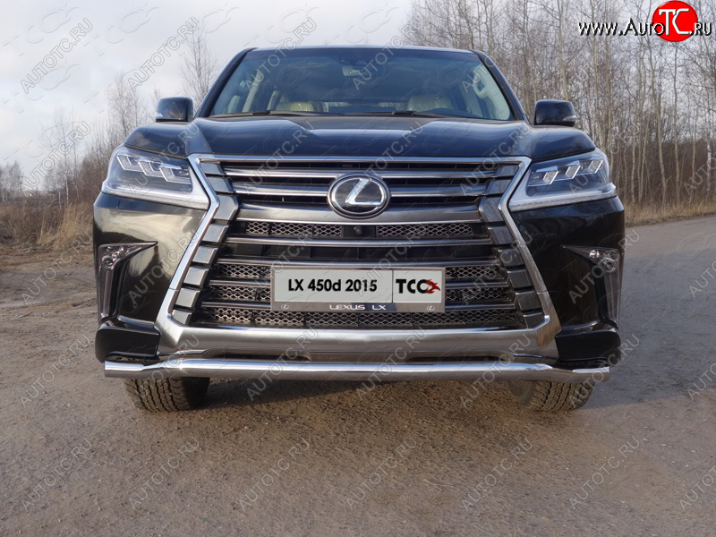 24 999 р. Защита переднего бампера нижняя d60,3 мм ТСС Тюнинг Lexus LX570 J200 2-ой рестайлинг (2015-2022) (нержавейка)  с доставкой в г. Майкоп