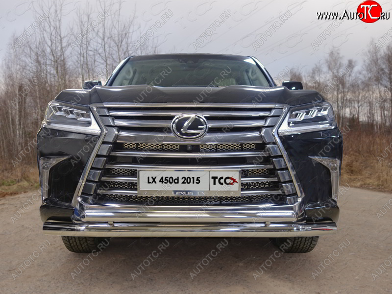 34 999 р. Защита передняя нижняя двойная 76,1*50,8 мм кроме F-Sport Тюнинг Lexus LX570 J200 2-ой рестайлинг (2015-2022) (нержавейка)  с доставкой в г. Майкоп