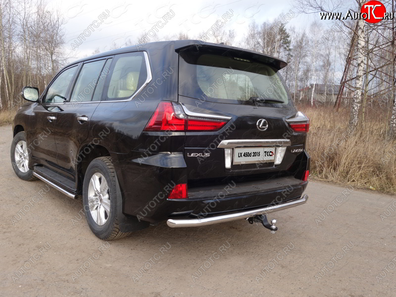 21 999 р. Защита задняя (нержавейка 60,3 мм) кроме F-Sport ТСС Тюнинг  Lexus LX450d  J200 - LX570  J200  с доставкой в г. Майкоп
