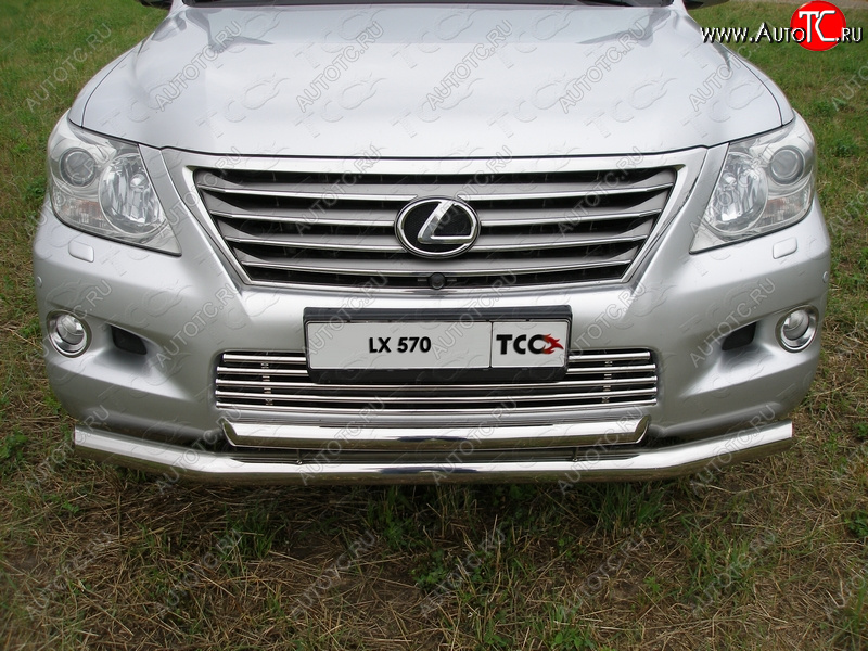 30 899 р. Защита переднего бампера нижняя d76,1*60,3 мм ТСС Тюнинг  Lexus LX570  J200 (2007-2012) дорестайлинг (нержавейка)  с доставкой в г. Майкоп