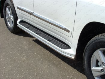 Защита порогов алюминий 42,4 мм, ТСС Тюнинг Lexus LX450d  J200 - LX570  J200