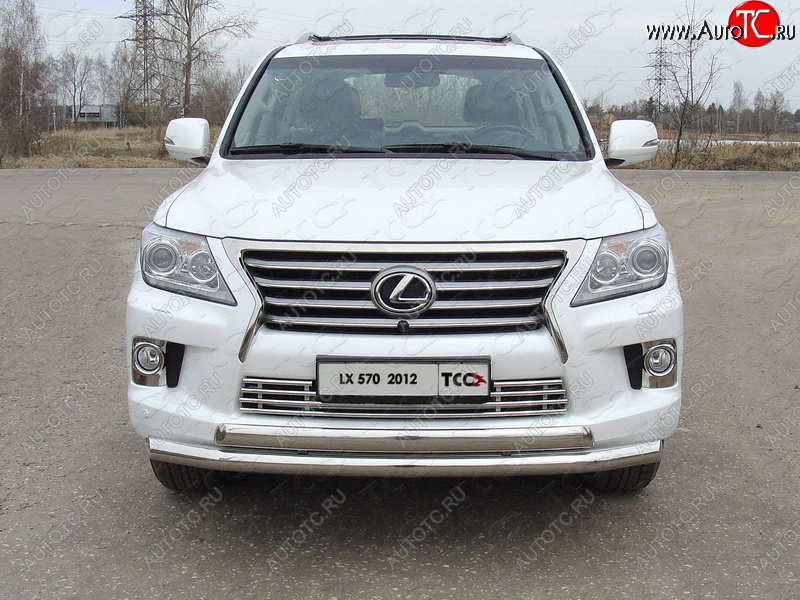 36 299 р. Защита передняя нижняя двойная 76,1*75 мм кроме F-Sport Тюнинг  Lexus LX570  J200 (2012-2015) 1-ый рестайлинг (нержавейка)  с доставкой в г. Майкоп