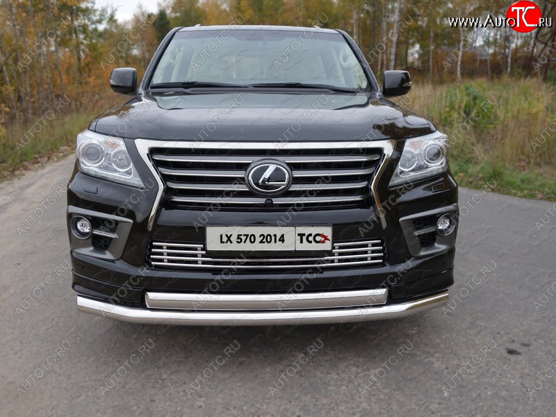 11 749 р. Декоративная вставка переднего бампера (F-Sport) ТСС Тюнинг  Lexus LX570  J200 (2012-2015) 1-ый рестайлинг (d 16 мм)  с доставкой в г. Майкоп