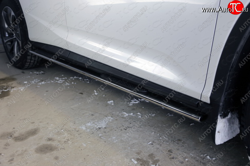 33 999 р. Пороги овальные с накладкой 75х42 мм кроме F-Sport ТСС Тюнинг Lexus RX 200T AL20 дорестайлинг (2015-2017) (серые)  с доставкой в г. Майкоп