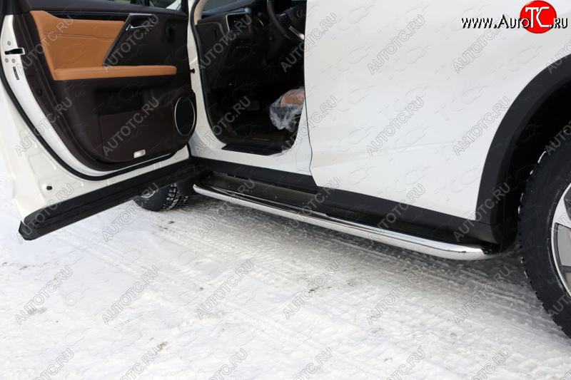 45 999 р. Пороги с площадкой 60,3 мм кроме F-Sport ТСС Тюнинг Lexus RX 200T AL20 дорестайлинг (2015-2017) (нержавейка)  с доставкой в г. Майкоп