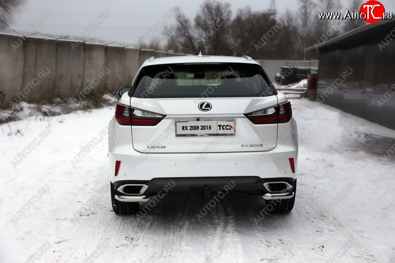 18 999 р. Защита заднего бампера (кроме F-Sport, уголки, d60,3 мм) TCC Lexus RX350 AL20 дорестайлинг (2015-2019)  с доставкой в г. Майкоп