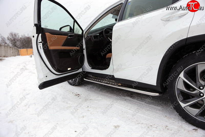 31 999 р. Пороги с площадкой 42,4 мм F-Sport ТСС Тюнинг Lexus RX 200T AL20 дорестайлинг (2015-2017) (серые)  с доставкой в г. Майкоп