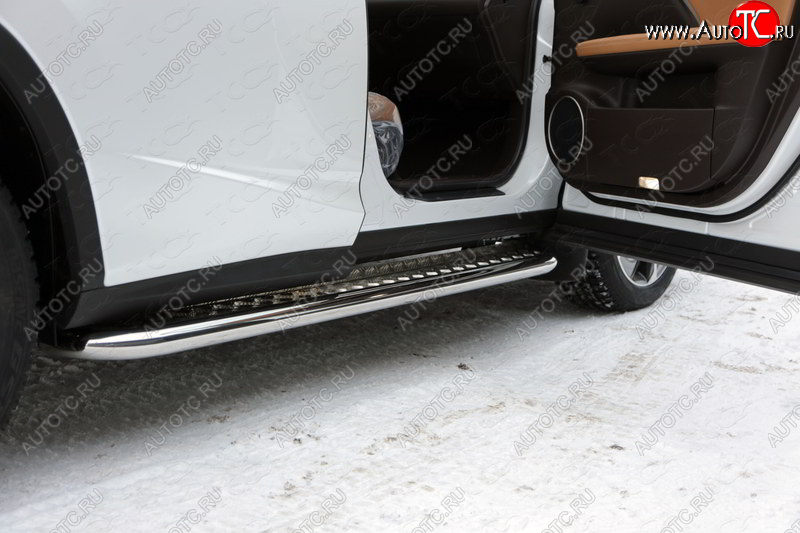 36 999 р. Пороги с площадкой 60,3 мм F-Sport ТСС Тюнинг Lexus RX350 AL20 дорестайлинг (2015-2019) (серые)  с доставкой в г. Майкоп