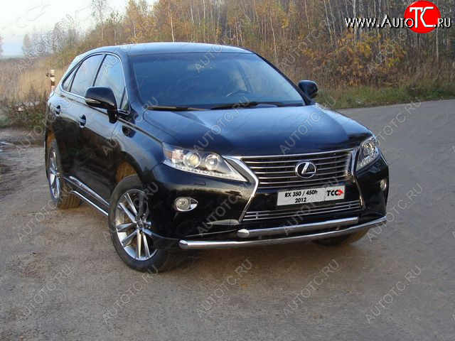 29 449 р. Защита переднего бампера нижняя 60,3*60,3 мм ТСС Тюнинг  Lexus RX350  AL10 (2012-2015) рестайлинг (нержавейка)  с доставкой в г. Майкоп