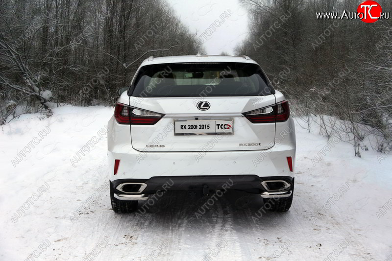 18 999 р. Защита заднего бампера (кроме F-Sport, уголки, d60,3 мм) TCC  Lexus RX450  AL20 (2015-2019) дорестайлинг  с доставкой в г. Майкоп