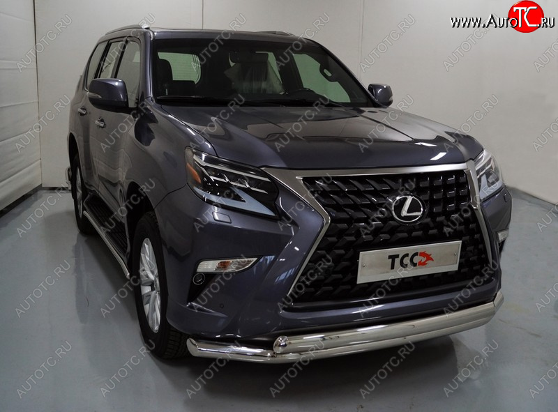 36 299 р. Защита передняя нижняя двойная 76,1*75 мм Тюнинг  Lexus GX460  J150 (2019-2022) 2-ой рестайлинг (нержавейка)  с доставкой в г. Майкоп