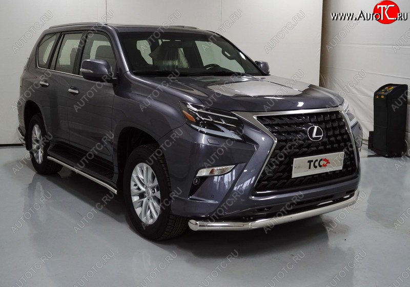 30 899 р. Защита переднего бампера нижняя 76,1 мм ТСС тюнинг  Lexus GX460  J150 (2019-2022) 2-ой рестайлинг (нержавейка)  с доставкой в г. Майкоп