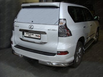 Защита задняя (уголки, нержавейка 76,1 мм) ТСС Тюнинг Lexus GX460  J150 (2013-2019) 1-ый рестайлинг