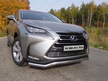 Защита переднего бампера кенгурин 60,3 мм кроме F-Sport ТСС Тюнинг Lexus NX300h  Z10 (2014-2017) дорестайлинг (нержавейка)
