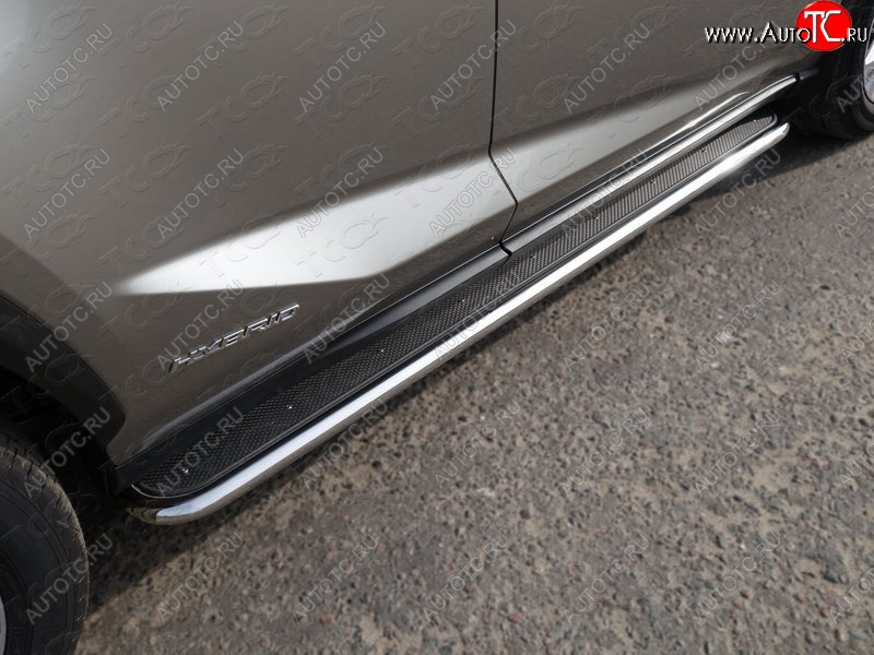 36 999 р. Пороги с площадкой 42,4 мм кроме F-Sport ТСС Тюнинг Lexus NX300h Z10 дорестайлинг (2014-2017) (нержавейка)  с доставкой в г. Майкоп