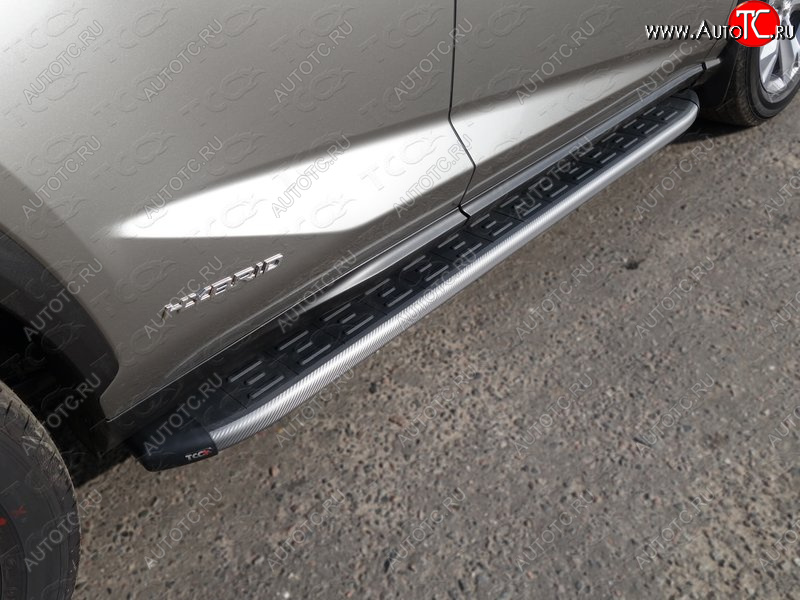 21 999 р. Пороги алюминиевые с пластиковой накладкой кроме F-Sport, ТСС Тюнинг  Lexus NX300h  Z10 (2014-2017) дорестайлинг (карбон серые)  с доставкой в г. Майкоп