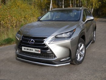 Защита переднего бампера нижняя d60,3 мм, кроме F-Sport ТСС Тюнинг Lexus NX200 Z10 дорестайлинг (2014-2017) (нержавейка)