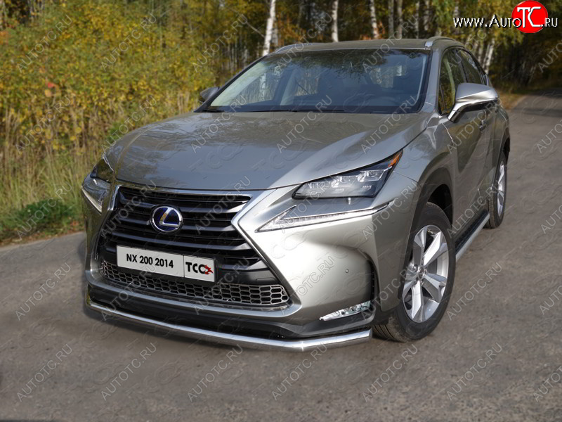 20 599 р. Защита переднего бампера нижняя d60,3 мм, кроме F-Sport ТСС Тюнинг Lexus NX200 Z10 дорестайлинг (2014-2017) (нержавейка)  с доставкой в г. Майкоп