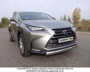 Защита переднего бампера нижняя овальная 75х42 мм ТСС Тюнинг Lexus NX200T  Z10 (2014-2017)