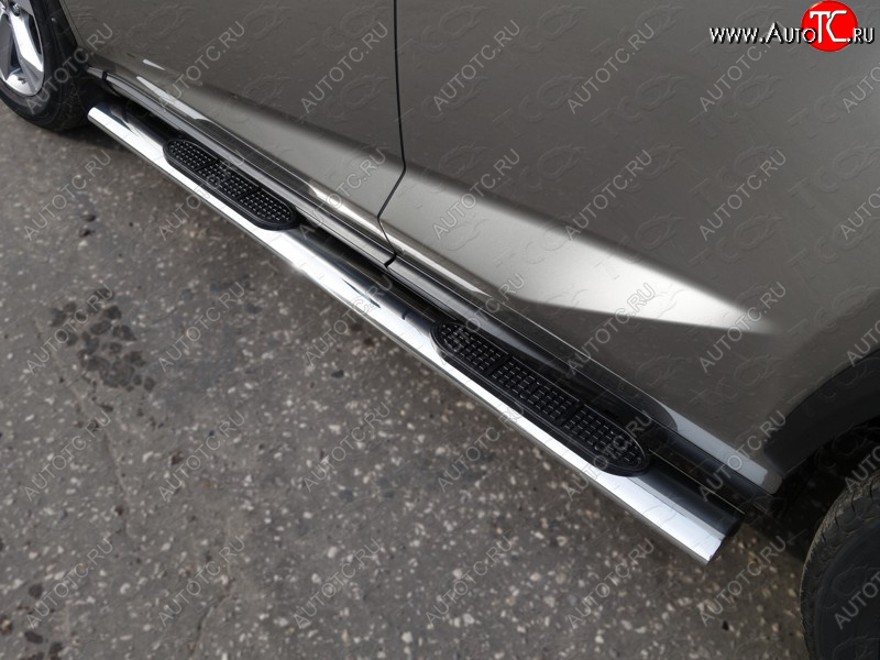 38 799 р. Пороги овальные с накладкой 120х60 мм кроме F-Sport ТСС Тюнинг  Lexus NX200T  Z10 (2014-2017) (серые)  с доставкой в г. Майкоп