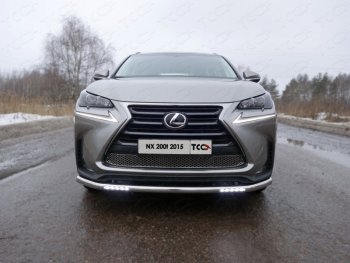 Защита переднего бампера нижняя с ходовыми огнями 60,3 мм ТСС Тюнинг Lexus NX200T  Z10 (2014-2017)