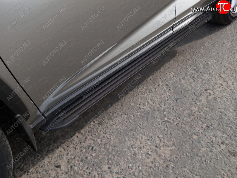 21 999 р. Пороги алюминиевые Slim Line кроме F-Sport ТСС Тюнинг  Lexus NX200  Z10 (2017-2021) рестайлинг (Black)  с доставкой в г. Майкоп