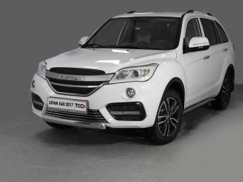 Защита переднего бампера нижняя овальная 75*42 мм ТСС Тюнинг Lifan X60 (2016-2025) 2-ой рестайлинг (нержавейка)