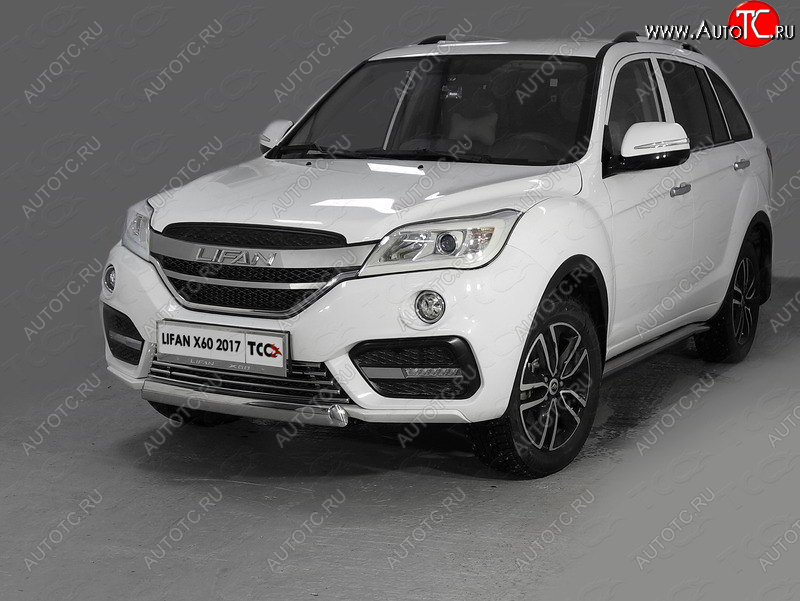 12 749 р. Защита переднего бампера нижняя овальная 75*42 мм ТСС Тюнинг Lifan X60 2-ой рестайлинг (2016-2025) (нержавейка)  с доставкой в г. Майкоп