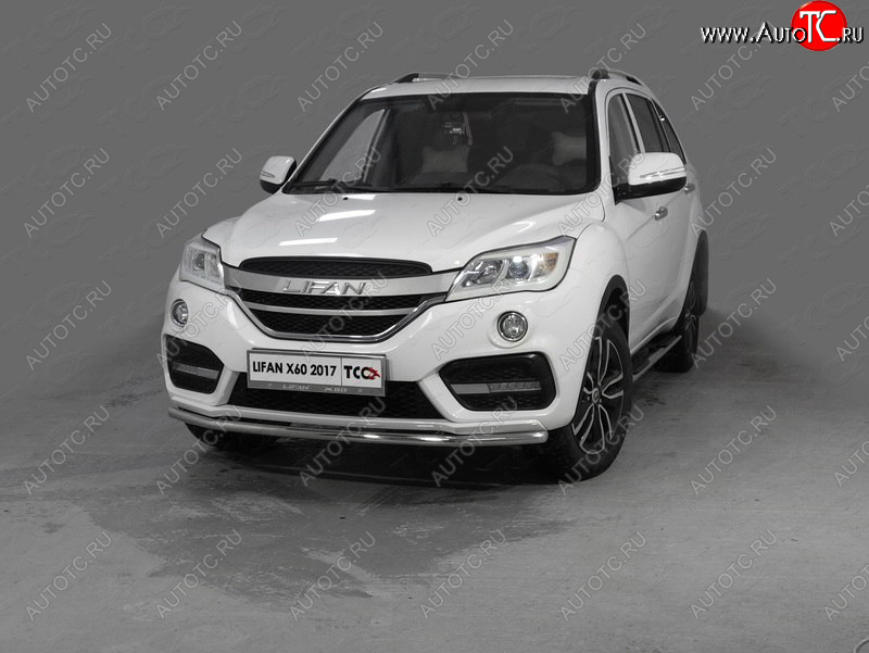14 699 р. Защита переднего бампера нижняя d42,4 мм ТСС Тюнинг Lifan X60 2-ой рестайлинг (2016-2025) (нержавейка)  с доставкой в г. Майкоп