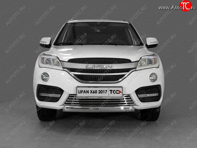 7 349 р. Нижняя декоративная вставка в бампер ТСС Тюнинг  Lifan X60 (2016-2025) 2-ой рестайлинг (d 16 мм)  с доставкой в г. Майкоп
