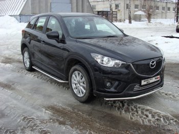 Защита переднего бампера нижняя d42,4 мм ТСС Тюнинг Mazda CX-5  KE (2011-2014) дорестайлинг (нержавейка)