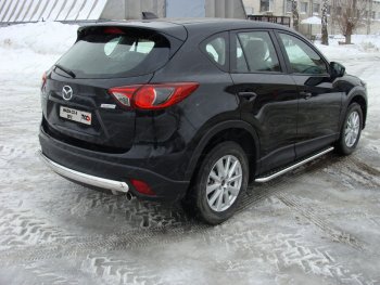 Защита задняя (центральная, нержавейка d75*42 мм) ТСС Тюнинг Mazda CX-5 KE дорестайлинг (2011-2014) (центральная)