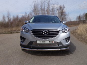 Защита переднего бампера нижняя d60,3 мм ТСС Тюнинг Mazda CX-5  KE (2015-2017) рестайлинг (нержавейка)