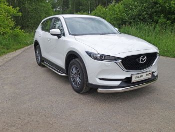 Защита переднего бампера нижняя овальная 75*42 мм ТСС Тюнинг Mazda CX-5  KF (2016-2025) (нержавейка)