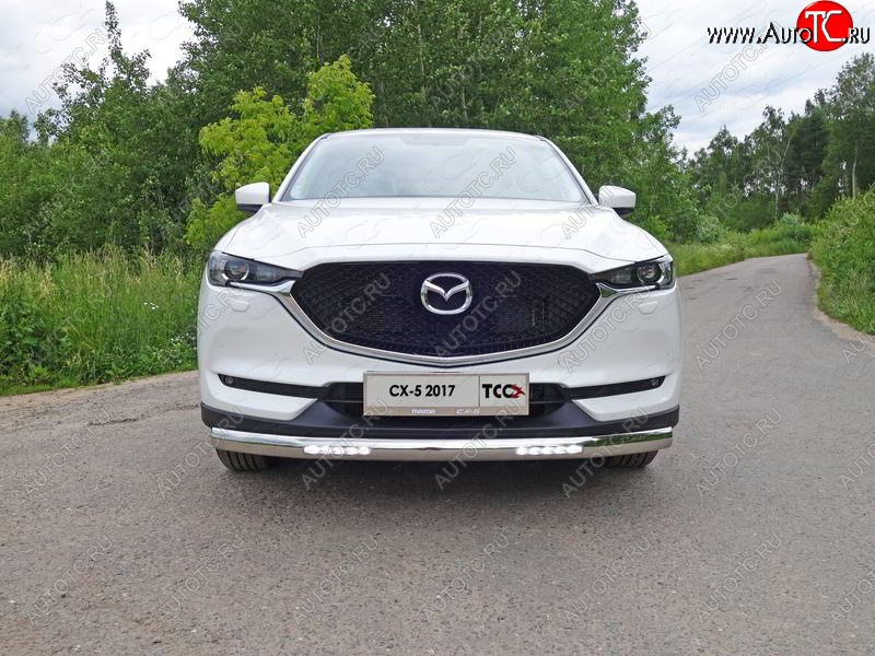 41 999 р. Защита передняя нижняя овальная с ДХО 75х42 мм ТСС Тюнинг Mazda CX-5 KF (2016-2025) (нержавейка)  с доставкой в г. Майкоп