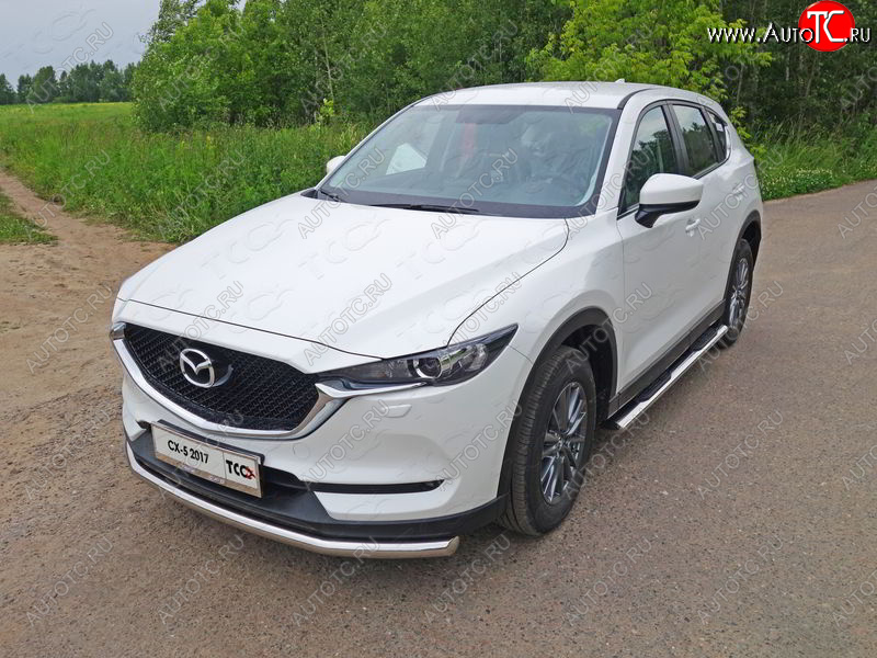 17 649 р. Защита переднего бампера нижняя d60,3 мм ТСС Тюнинг  Mazda CX-5  KF (2016-2025) (нержавейка)  с доставкой в г. Майкоп