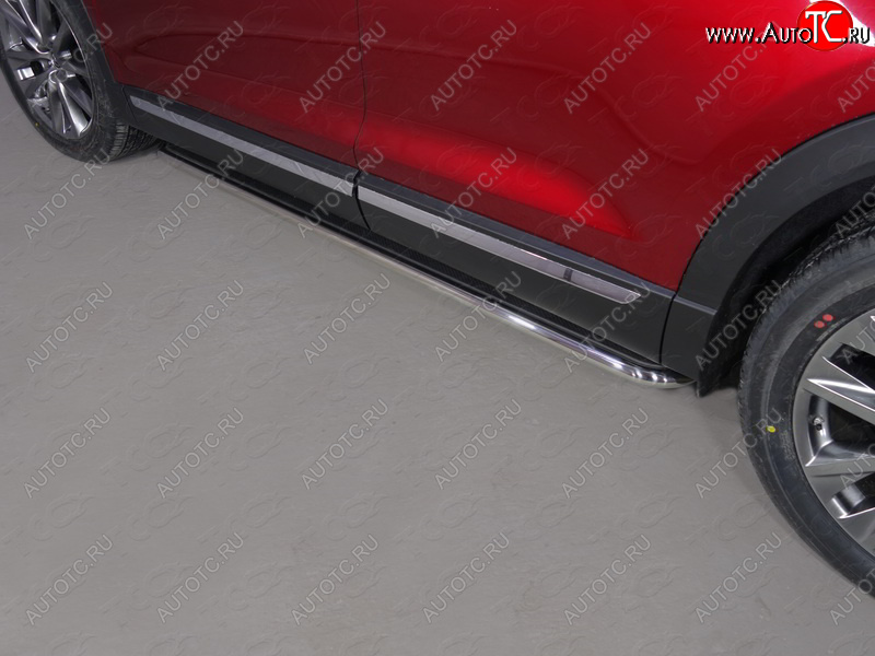 41 749 р. Пороги с площадкой 42,4 мм ТСС Тюнинг  Mazda CX-9  TC (2015-2025) дорестайлинг (нержавейка)  с доставкой в г. Майкоп