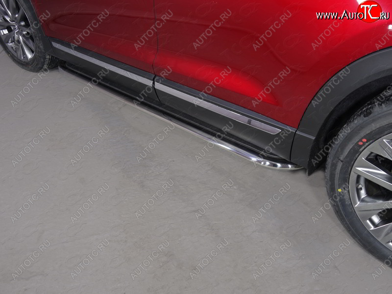 53 999 р. Пороги с площадкой 75х42 мм ТСС Тюнинг  Mazda CX-9  TC (2015-2025) дорестайлинг (нержавейка)  с доставкой в г. Майкоп