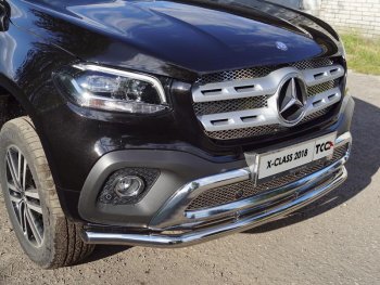 Защита переднего бампера нижняя d60,3 мм ТСС Тюнинг Mercedes-Benz X class  W470 (2017-2020) (нержавейка)
