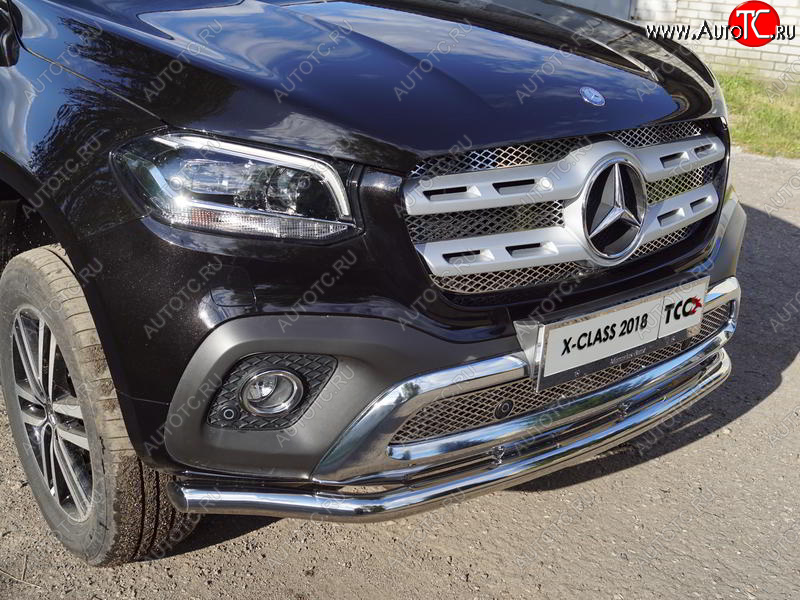 17 649 р. Защита переднего бампера нижняя d60,3 мм ТСС Тюнинг  Mercedes-Benz X class  W470 (2017-2020) (нержавейка)  с доставкой в г. Майкоп