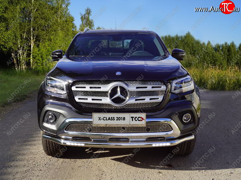 31 899 р. Защита переднего бампера нижняя с ДХО 60,3 мм ТСС Тюнинг  Mercedes-Benz X class  W470 (2017-2020) (нержавейка)  с доставкой в г. Майкоп