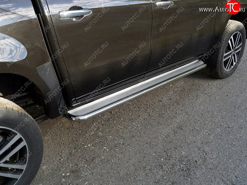 34 799 р. Пороги с площадкой 42,4 мм ТСС Тюнинг  Mercedes-Benz X class  W470 (2017-2020) (нержавейка)  с доставкой в г. Майкоп