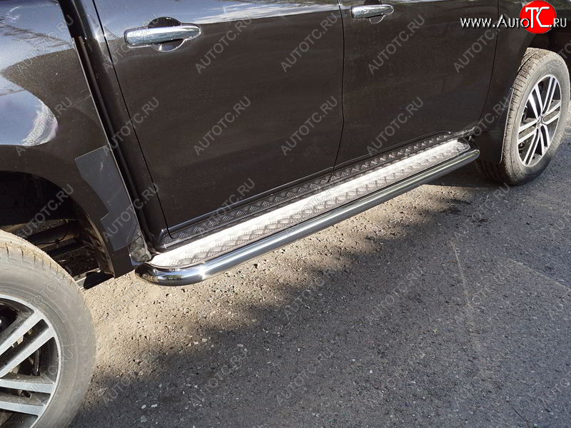 36 999 р. Пороги с площадкой 60,3 мм ТСС Тюнинг Mercedes-Benz X class W470 (2017-2020) (серые)  с доставкой в г. Майкоп