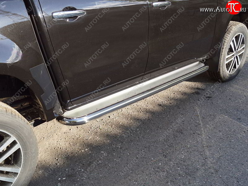 42 999 р. Пороги с площадкой 60,3 мм ТСС Тюнинг Mercedes-Benz X class W470 (2017-2020) (нержавейка)  с доставкой в г. Майкоп