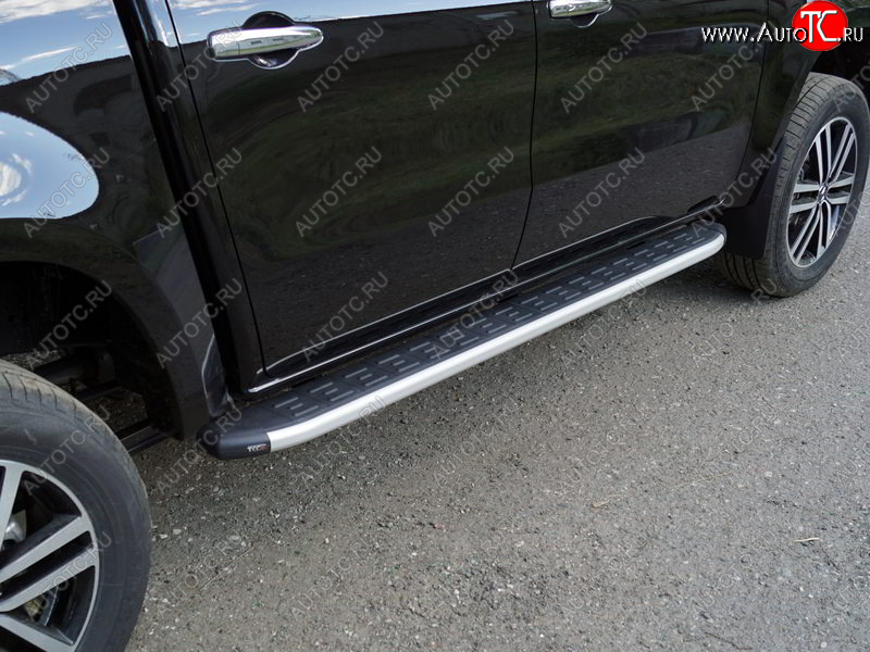 20 599 р. Пороги алюминиевые с пластиковой накладкой ТСС Тюнинг Mercedes-Benz X class W470 (2017-2020) (серые)  с доставкой в г. Майкоп