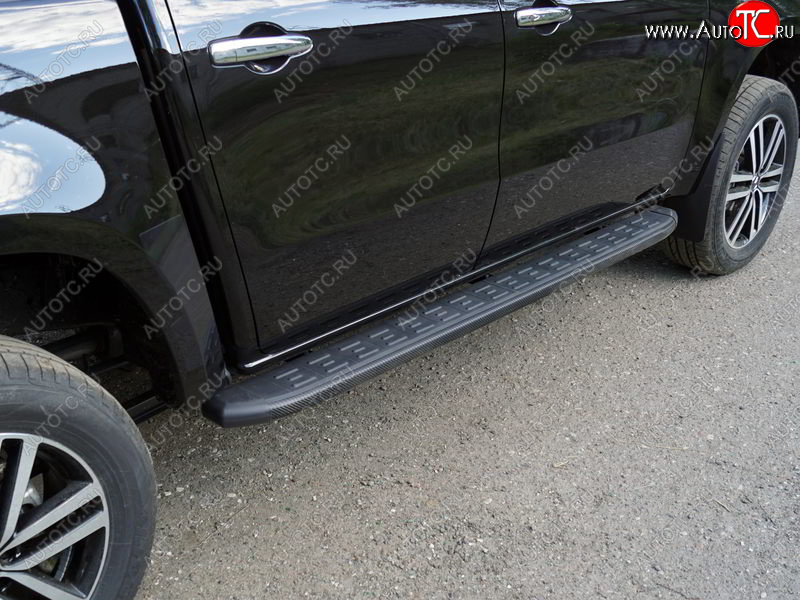 21 999 р. Пороги алюминиевые с пластиковой накладкой ТСС Тюнинг  Mercedes-Benz X class  W470 (2017-2020) (карбон черные)  с доставкой в г. Майкоп