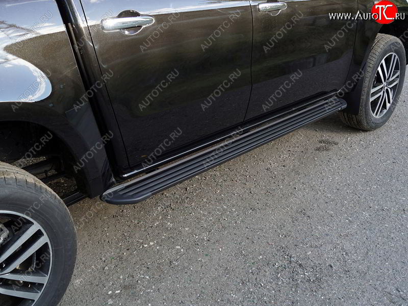 21 999 р. Пороги алюминиевые Slim Line ТСС Тюнинг  Mercedes-Benz X class  W470 (2017-2020) (Black)  с доставкой в г. Майкоп