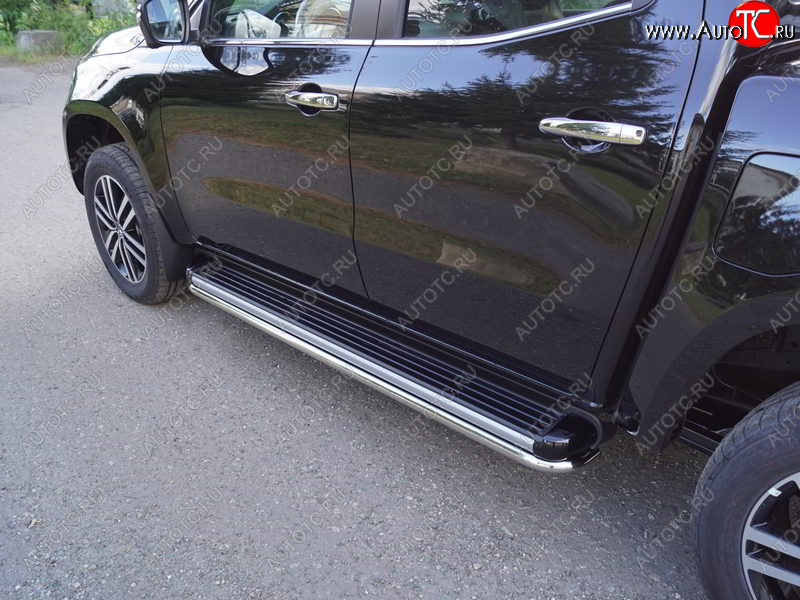 23 549 р. Защита порогов алюминий 42,4 мм, ТСС Тюнинг  Mercedes-Benz X class  W470 (2017-2020)  с доставкой в г. Майкоп