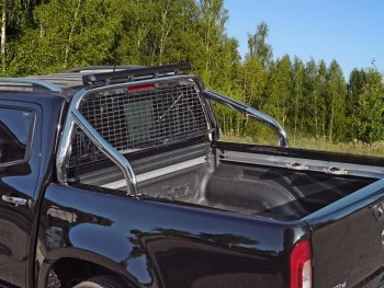 Защита кузова и заднего стекла (только для кузова) d 75*42 мм со светодиодной фарой ТСС Тюнинг Mercedes-Benz X class  W470 (2017-2020) (нержавейка)