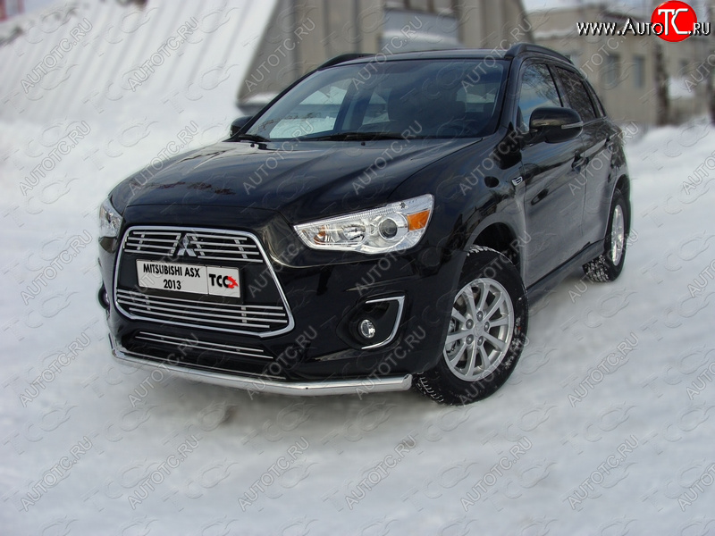 17 649 р. Защита переднего бампера нижняя d60,3 мм ТСС Тюнинг  Mitsubishi ASX (2013-2016) 1-ый рестайлинг (нержавейка)  с доставкой в г. Майкоп